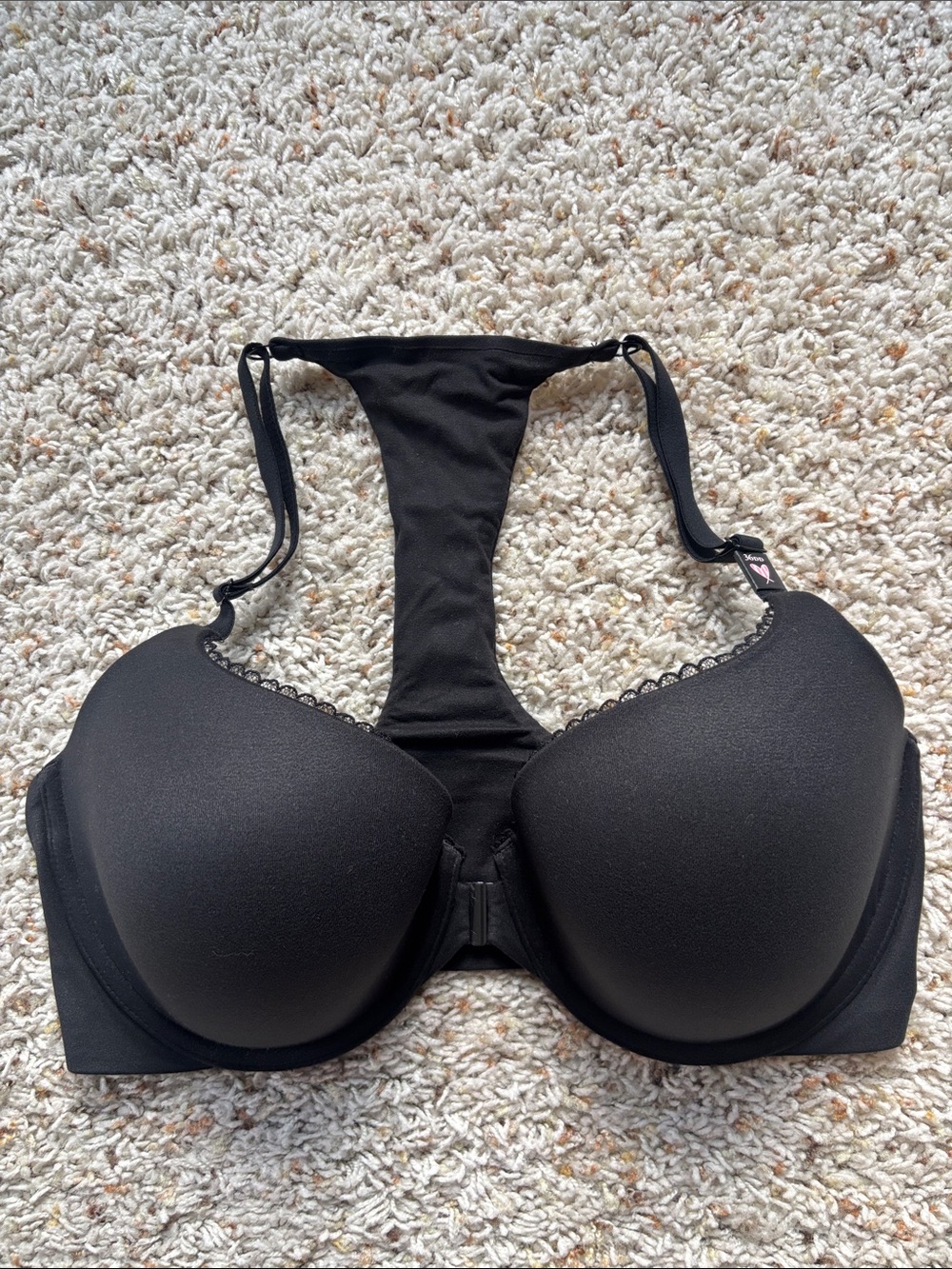 NWT Body by Victoria Lightly Lined Black Racerback Underwire Bra- 36DD